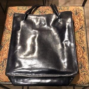 Monsac Elegant Black Leather Handbag